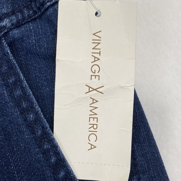Vintage America Womens Denim Jeans Size 4R Paperbag Waist Stretch High Rise Blue - Picture 11 of 11